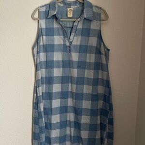 Faded Glory “Denim” Plaid Midi Dress